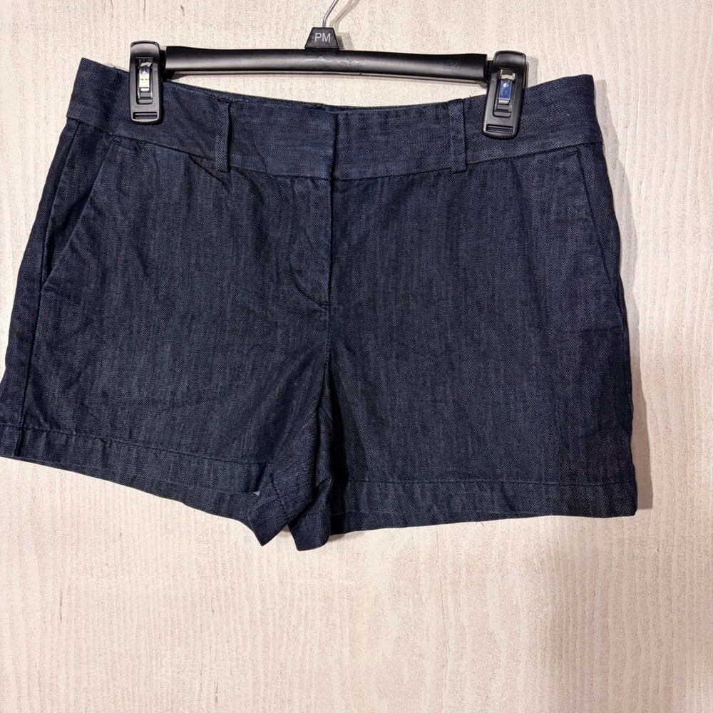 Ann Taylor Loft Denim Shorts Women 4 Dark Wash Trouser Style Casual